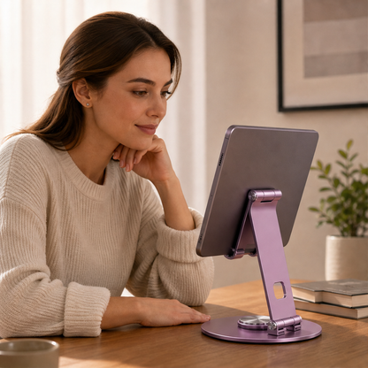 Steelix – 360° Rotating All-Metal Desktop Phone Stand + 50% OFF