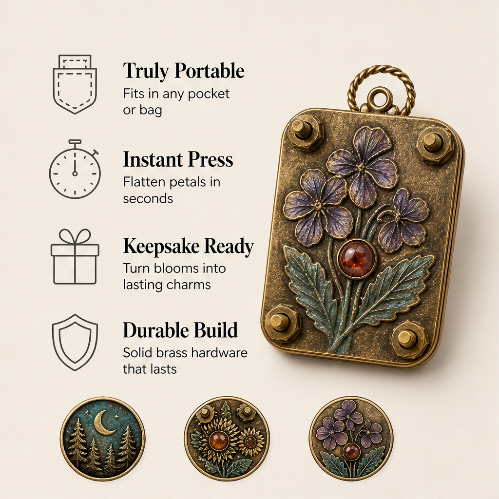 Petalbrook – Pocket-Sized Botanical Flower Press for Keepsake Crafts + 50% OFF
