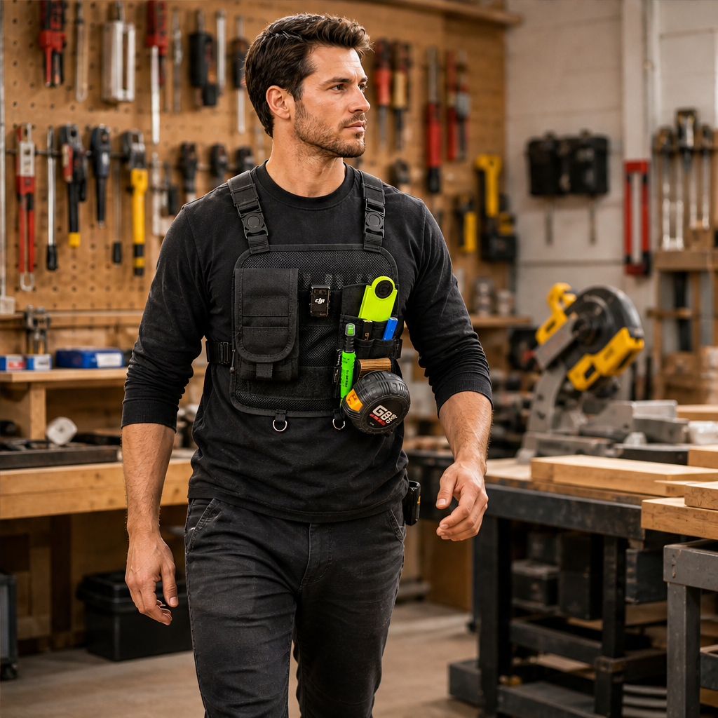 Toolcrest – Hands-Free Multi-Pocket Chest Tool Organizer