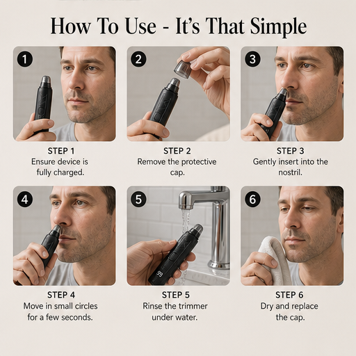 Trimora – Painless 360° Rotary Nose & Ear Hair Trimmer