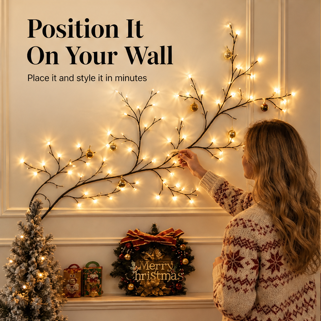 Glowvine – Flexible Branch LED Wall Light for Christmas Decor + 50% OFF