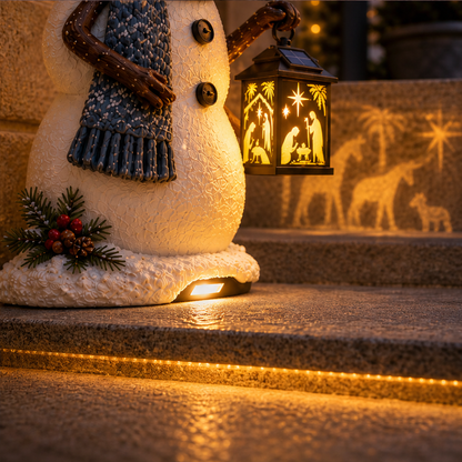 Hollowick – Solar Nativity Lantern Snowman Step Light + 50% OFF