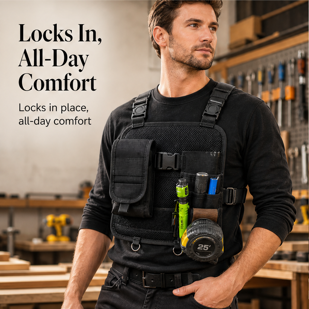 Toolcrest – Hands-Free Multi-Pocket Chest Tool Organizer