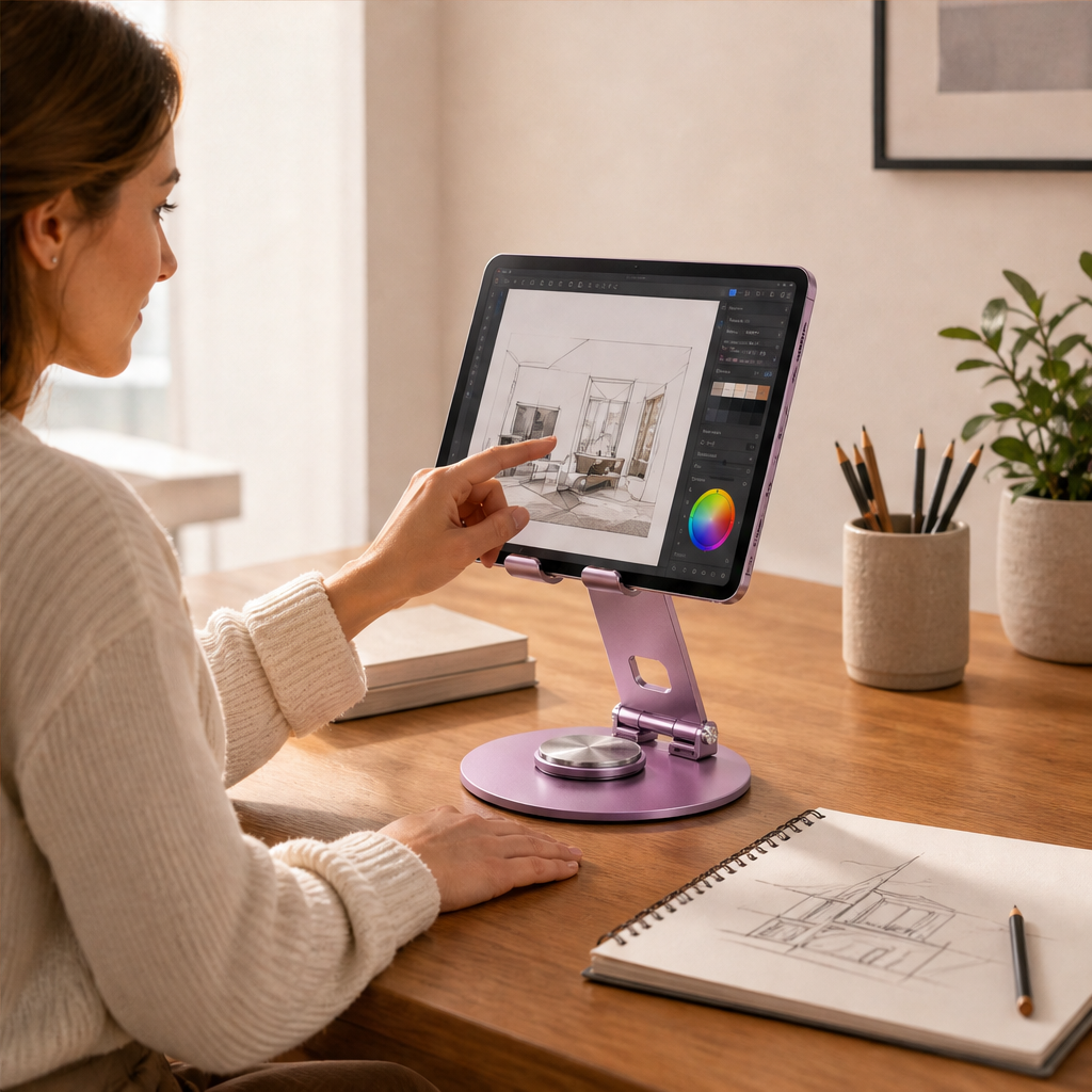 Steelix – 360° Rotating All-Metal Desktop Phone Stand + 50% OFF