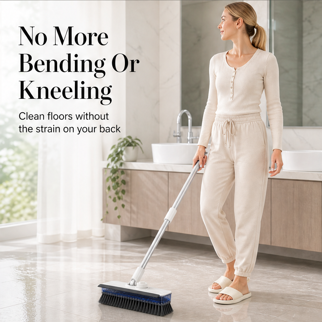 Scrubwick – Soap-Dispensing Scrub, Squeegee & Dry Floor Brush