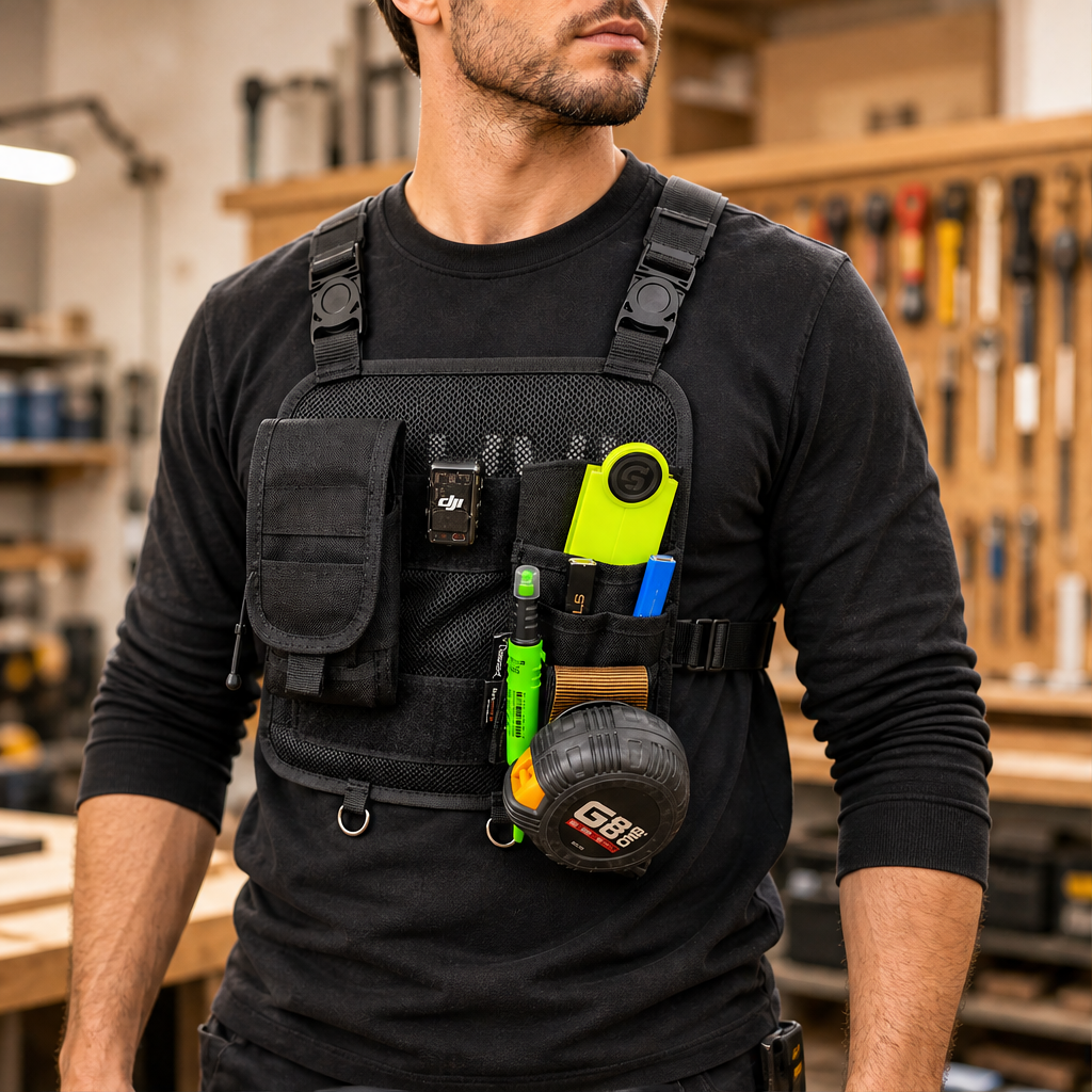 Toolcrest – Hands-Free Multi-Pocket Chest Tool Organizer