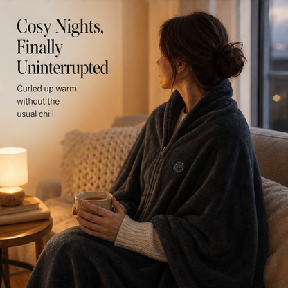 Hearthwick – 9-Zone USB Heated Flannel Shawl Blanket + 50% OFF