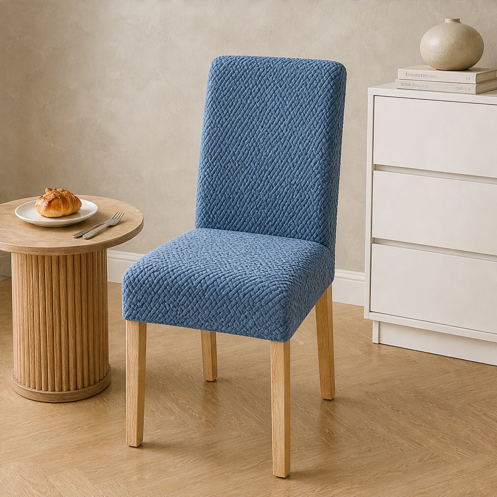 Woveth – Stretch-Fit Checkered Chair Cover for Instant Dining Room Upgrade + 50% OFF