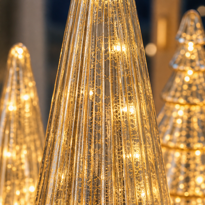 Glowmere – Mercury Glass LED Christmas Trees, Set of 5 + 50% OFF
