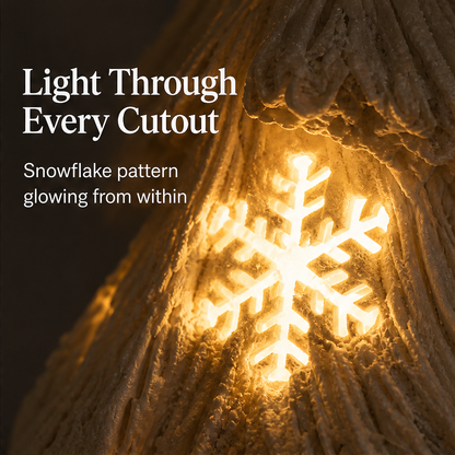 Hearthglow – Lighted Snow-Flocked Christmas Village Tree Decor + 50% OFF