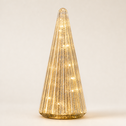 Glowmere – Mercury Glass LED Christmas Trees, Set of 5 + 50% OFF