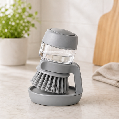 Suddly – Soap Dispensing Dish Brush with Stand + 50% OFF