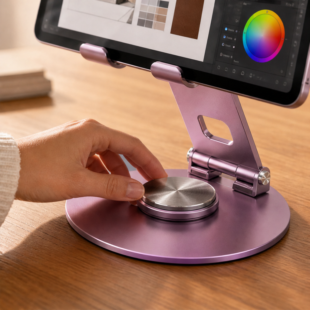 Steelix – 360° Rotating All-Metal Desktop Phone Stand + 50% OFF
