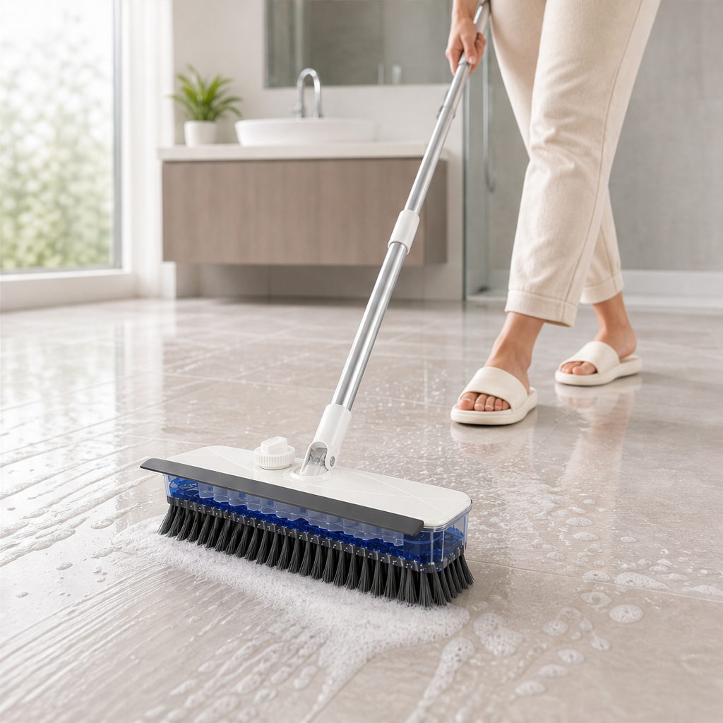 Scrubwick – Soap-Dispensing Scrub, Squeegee & Dry Floor Brush