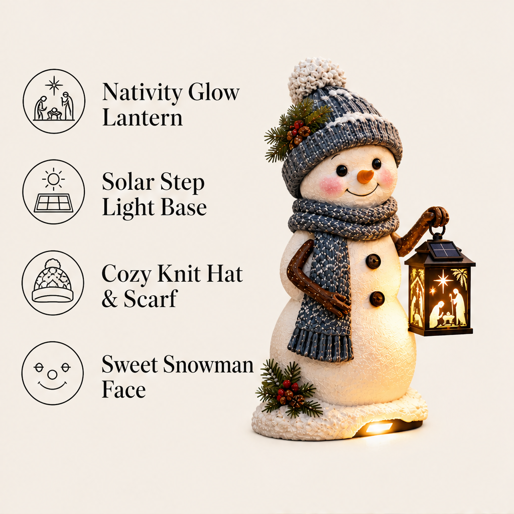 Hollowick – Solar Nativity Lantern Snowman Step Light + 50% OFF