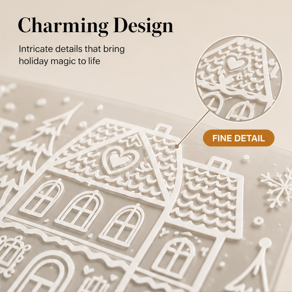 Glasswick – Static Cling Christmas Village Window Sticker Set