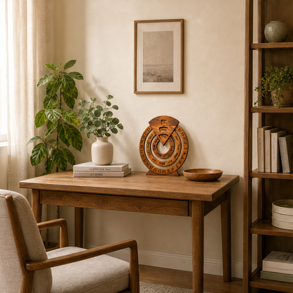 Oakvane – Handcrafted Rotating Wood Perpetual Calendar + 50% OFF