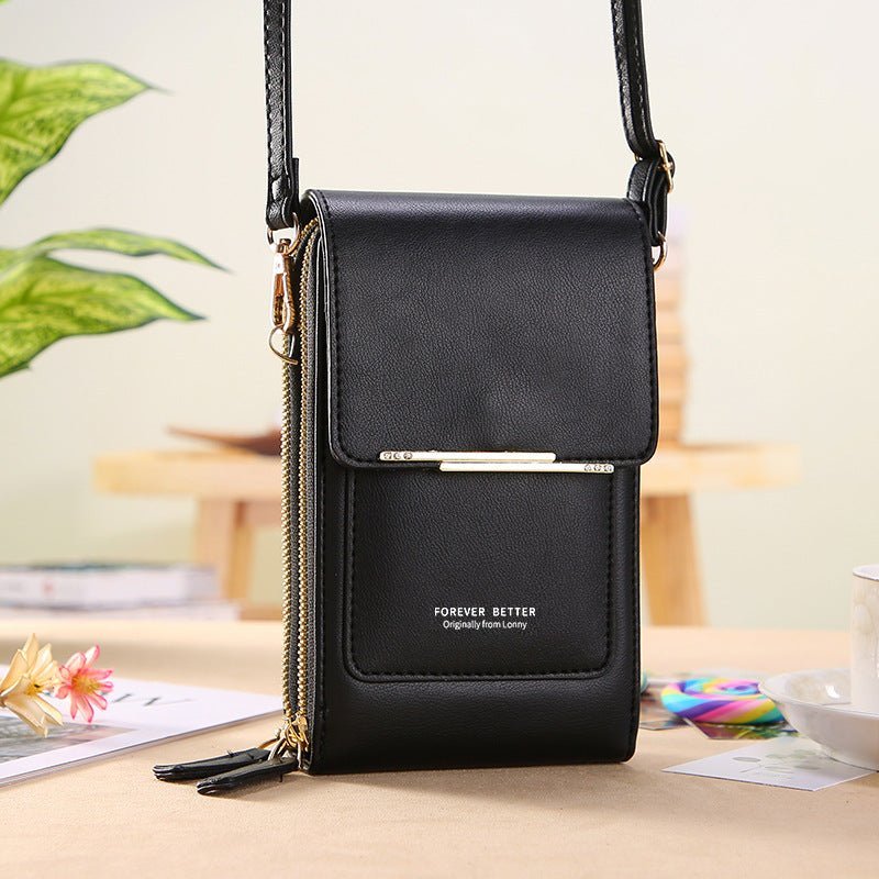 Talia Phone Crossbody Pouch | PU Leather Zipper Wallet Bag