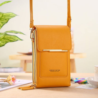 Talia Phone Crossbody Pouch | PU Leather Zipper Wallet Bag