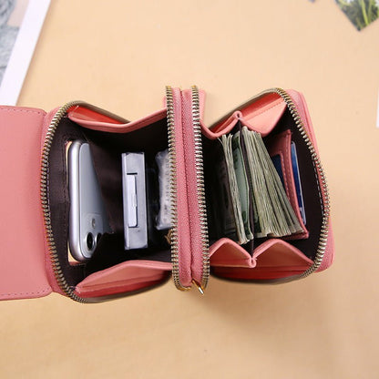 Talia Phone Crossbody Pouch | PU Leather Zipper Wallet Bag