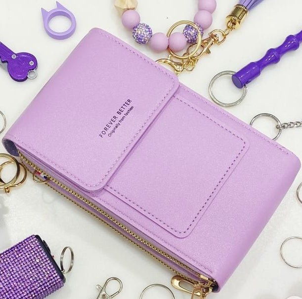 Talia Phone Crossbody Pouch | PU Leather Zipper Wallet Bag
