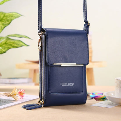 Talia Phone Crossbody Pouch | PU Leather Zipper Wallet Bag