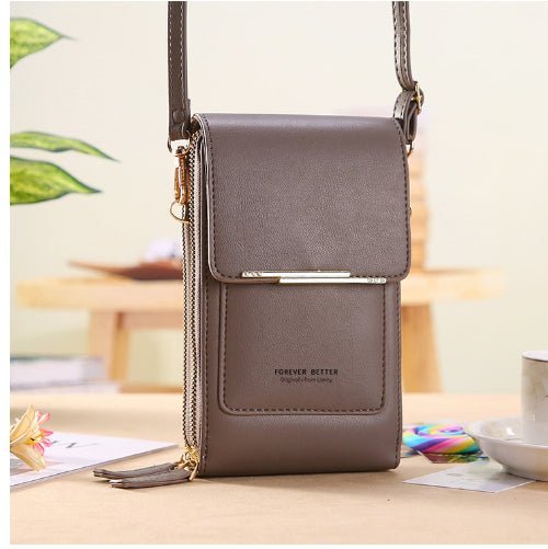 Talia Phone Crossbody Pouch | PU Leather Zipper Wallet Bag