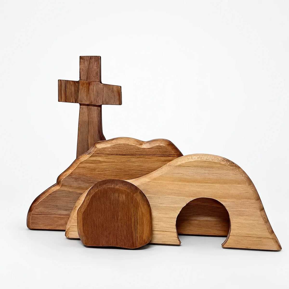 Resurrection Hearth – Wooden Cross And Empty Tomb Easter Display