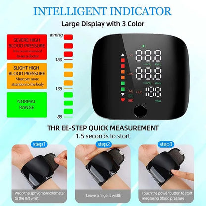 Portable Digital Blood Pressure Monitor with Voice Alert & Rechargeable Battery