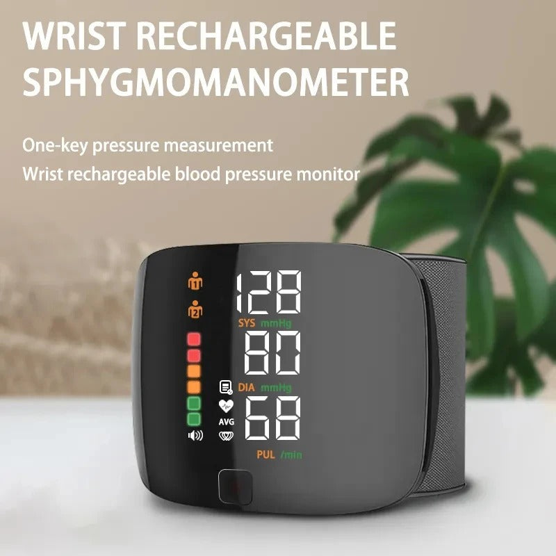 Portable Digital Blood Pressure Monitor with Voice Alert & Rechargeable Battery